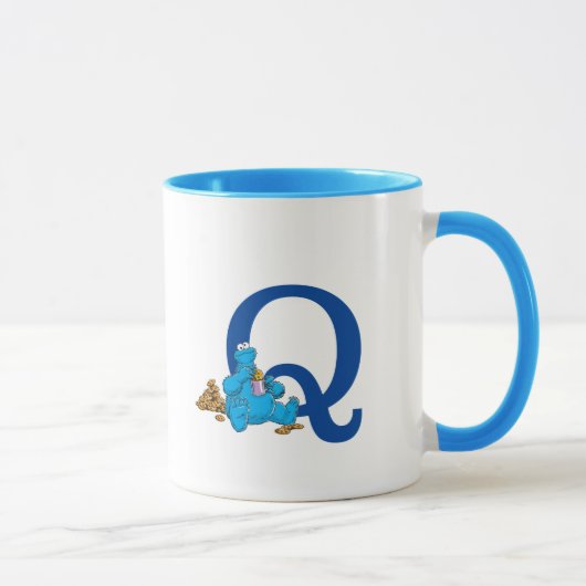  Cookie Monster Eating Cookies Monogram Q Mok (Rechts)