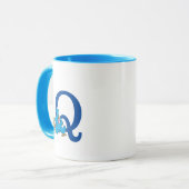  Cookie Monster Eating Cookies Monogram Q Mok (Voorkant links)