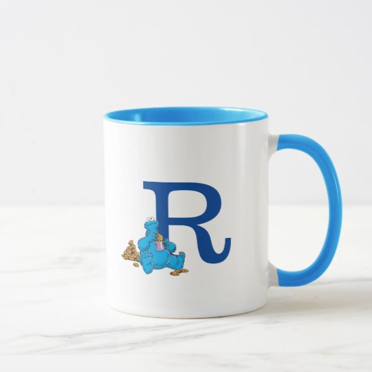  Cookie Monster Eating Cookies Monogram R Mok (Rechts)