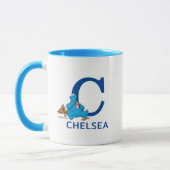 Cookie Monster Eating Cookies Naam & Monogram C Mok (Links)