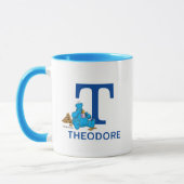 Cookie Monster Eating Cookies Naam & Monogram T Mok (Links)