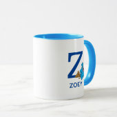 Cookie Monster Eating Cookies Naam & Monogram Z Mok (Voorkant rechts)