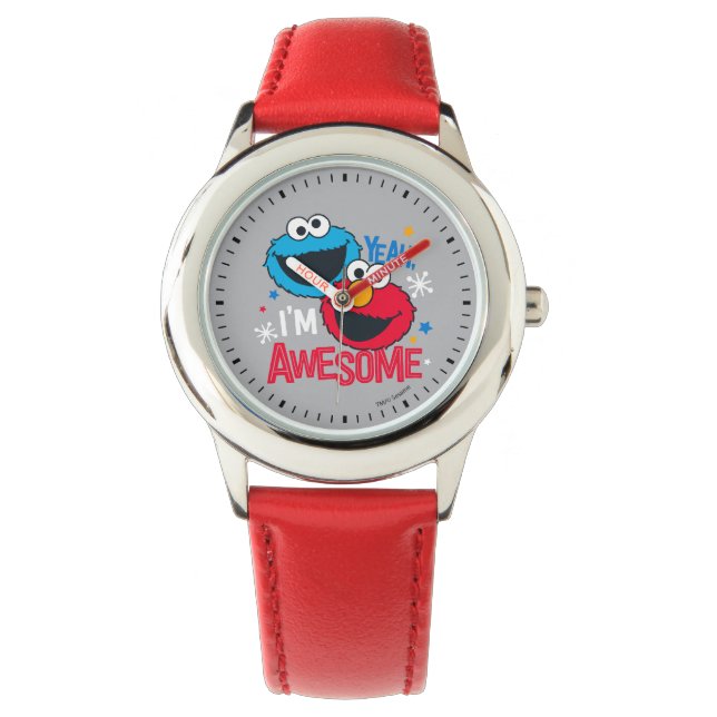 Cookie Monster & Elmo I'm Awesome Horloge (Voorkant)