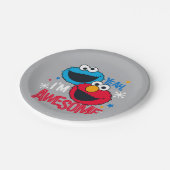 Cookie Monster & Elmo I'm Awesome Papieren Bordje (Gekanteld)