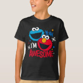 Cookie Monster & Elmo I'm Awesome T-shirt (Voorkant)