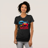 Cookie Monster & Elmo I'm Awesome T-shirt (Voorkant volledig)