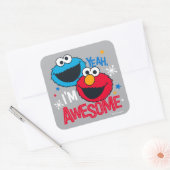 Cookie Monster & Elmo I'm Awesome Vierkante Sticker (Envelop)