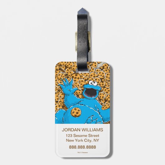  Cookie Monster en Cookies Bagagelabel (Achterkant verticaal)