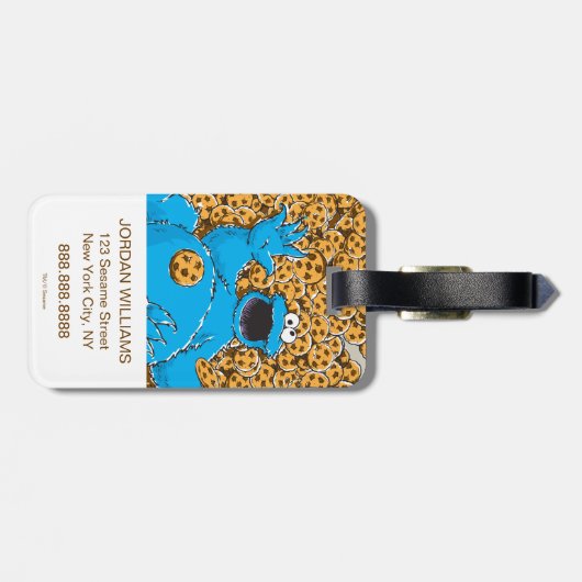  Cookie Monster en Cookies Bagagelabel (Achterkant horizontaal)