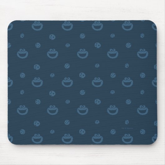 Cookie Monster en Cookies Blue Navy Pattern Muismat (Voorkant)