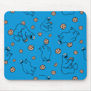 Cookie Monster en Cookies Blue Pattern Muismat