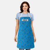 Cookie Monster en Cookies Blue Pattern Schort (Gedragen)
