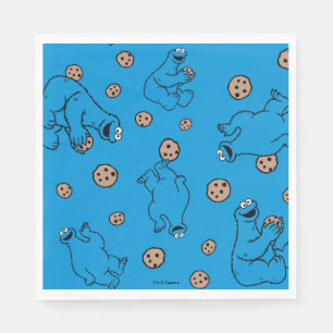 Cookie Monster en Cookies Blue Pattern Servetten