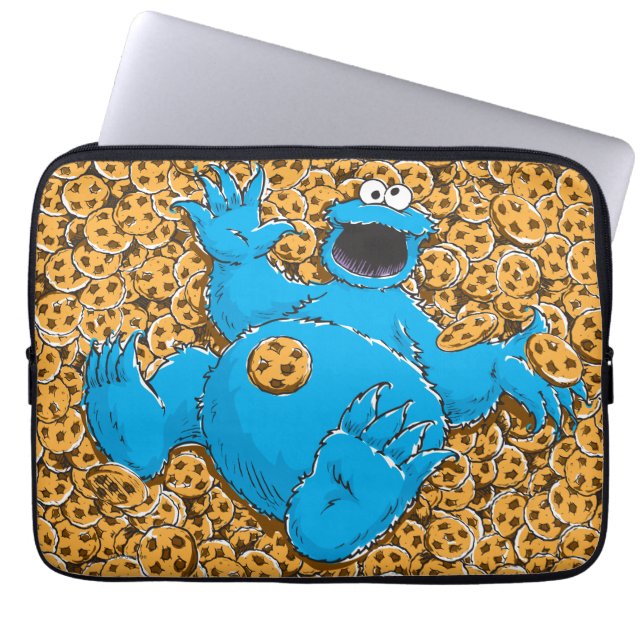  Cookie Monster en Cookies Laptop Sleeve (Voorkant)