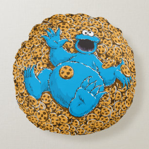 Cookie Monster en Cookies Rond Kussen