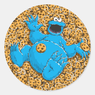  Cookie Monster en Cookies Ronde Sticker