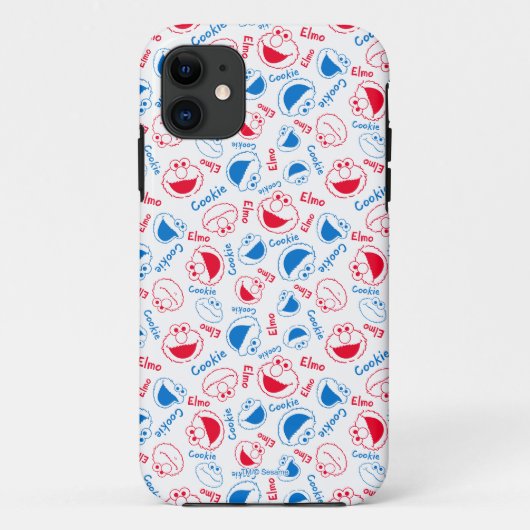 Cookie Monster en Elmo | Rood- en blauw patroon Case-Mate iPhone Case (Achterkant)
