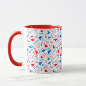 Cookie Monster en Elmo | Rood- en blauw patroon Mok (Links)