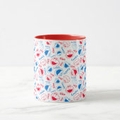 Cookie Monster en Elmo | Rood- en blauw patroon Mok (Midden)