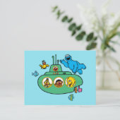 Cookie Monster en Sesame Pals Submarine Briefkaart (Staand voorkant)