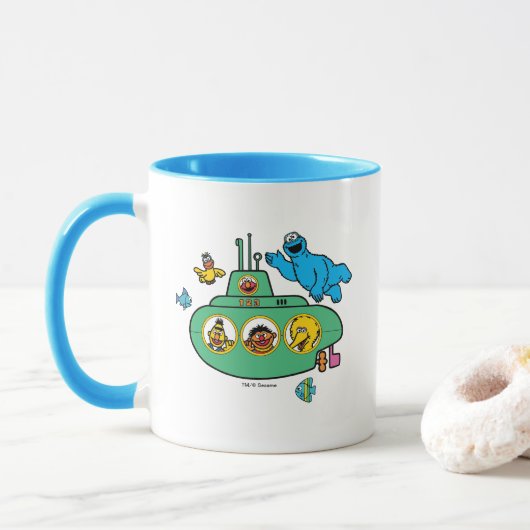 Cookie Monster en Sesame Pals Submarine Mok (Met donut)