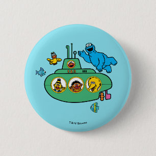 Cookie Monster en Sesame Pals Submarine Ronde Button 5,7 Cm
