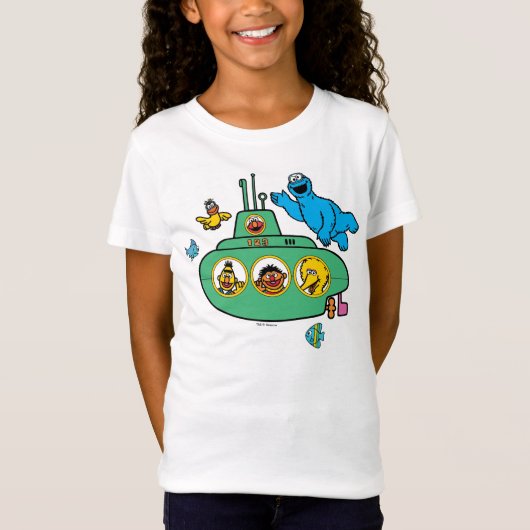 Cookie Monster en Sesame Pals Submarine T-shirt (Voorkant)