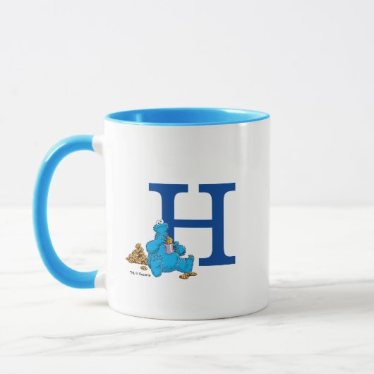  Cookie Monster Eten Cookies Monogram H Mok (Links)