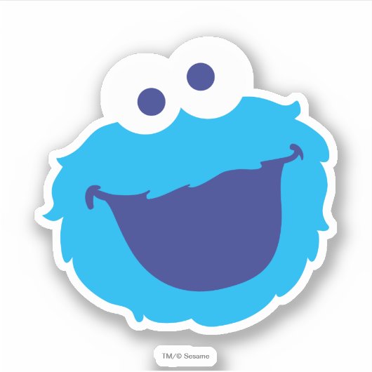 Cookie Monster Face Sticker (Voorkant)