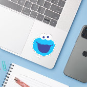 Cookie Monster Face Sticker (Laptop met iPhone)