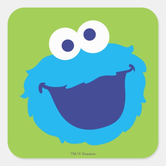 Cookie Monster Face Vierkante Sticker (Voorkant)