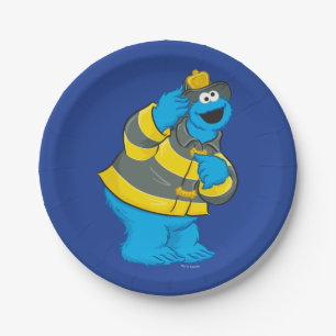 Cookie Monster   Fireman Costume Papieren Bordje