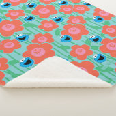Cookie Monster Floral Pattern Sherpa Deken (3/4)