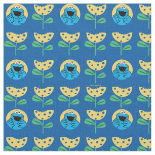 Cookie Monster Flower Pattern Stof