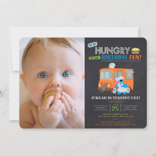 Cookie Monster Food Truck Chalkboard Verjaardag Kaart