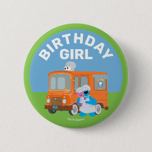 Cookie Monster Food Truck Verjaardag Meisje Ronde Button 5,7 Cm
