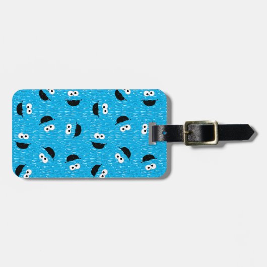 Cookie Monster Fur Face Pattern Bagagelabel (Voorkant horizontaal)