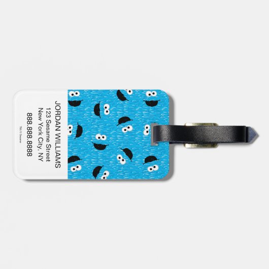 Cookie Monster Fur Face Pattern Bagagelabel (Achterkant horizontaal)
