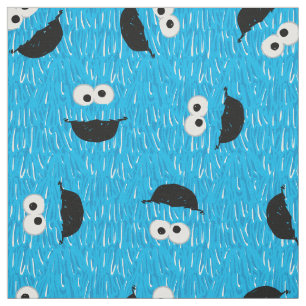 Cookie Monster Fur Face Pattern Stof