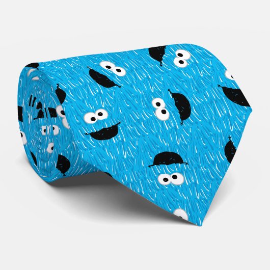 Cookie Monster Fur Face Pattern Stropdas (Opgerold)