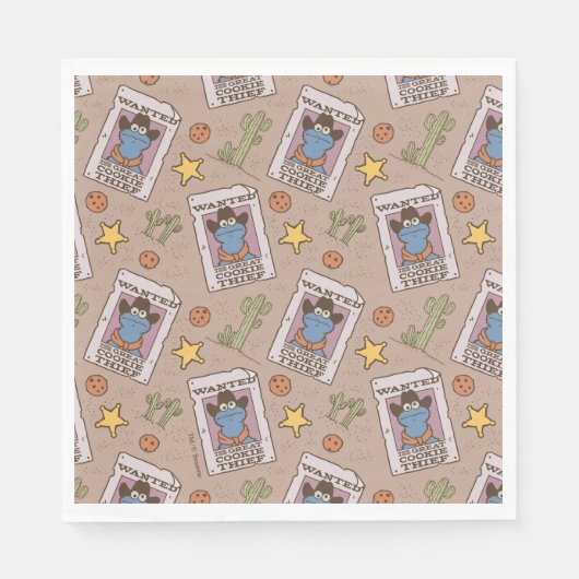 Cookie Monster Gezocht Patroon Servet (Voorkant)