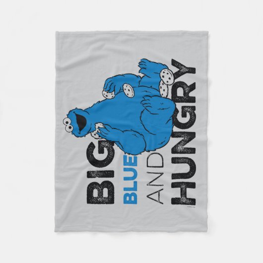 Cookie Monster | Groot blauw en Hongarije Fleece Deken (Voorkant)