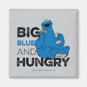 Cookie Monster | Groot blauw en Hongarije Magneet (Voorkant)
