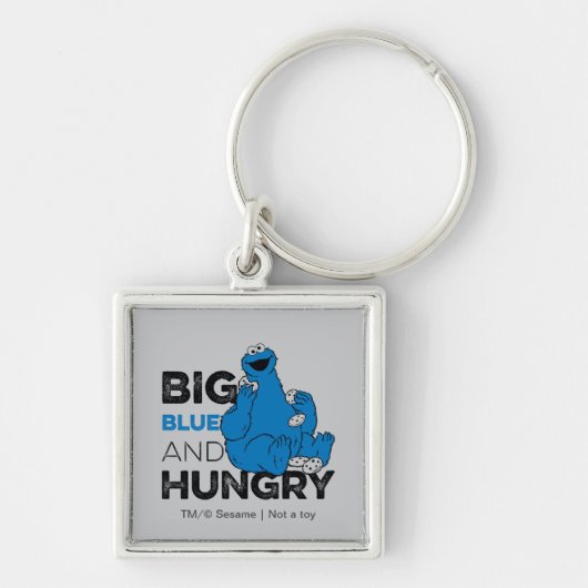 Cookie Monster | Groot blauw en Hongarije Sleutelhanger (Voorkant)