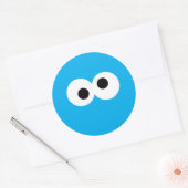Cookie Monster Groot Gezicht Ronde Sticker (Envelop)