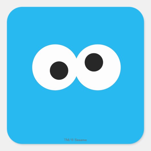 Cookie Monster Groot Gezicht Vierkante Sticker (Voorkant)