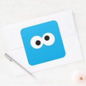 Cookie Monster Groot Gezicht Vierkante Sticker (Envelop)