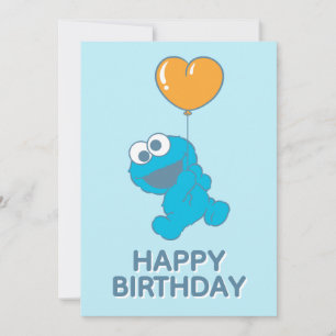 Cookie Monster Hart Ballon Kaart