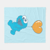 Cookie Monster Heart Balloon Fleece Deken (Voorkant (Horizontaal))