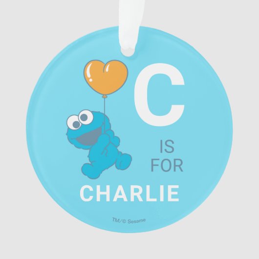 Cookie Monster Heart Balloon Ornament (voorkant)